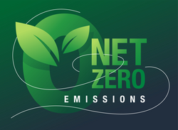 Netto-Null-Banner, keine Kohlenstoffemissionen